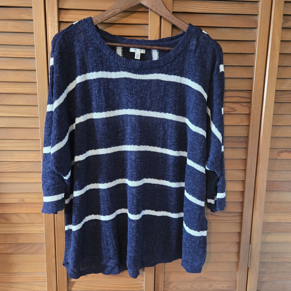 Sonoma Navy and White Knit Sweater